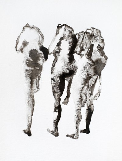 Drei Tintenfiguren von Joshua Hoskins