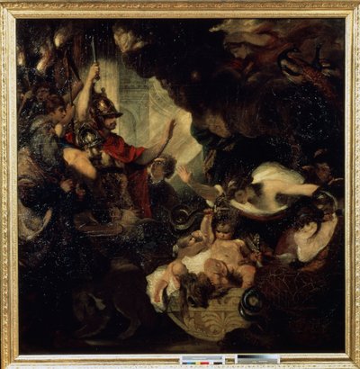 Der junge Herkules erwürgt die Schlangen von Joshua Reynolds