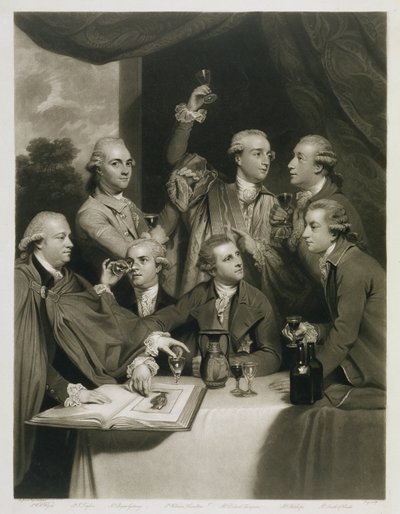 Sir William Hamilton (1730-1803) mit anderen Kennern, Treffen der Society of Dilettanti von Joshua Reynolds