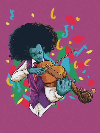 Lebhafter Geiger Musik von Joshua msonthe