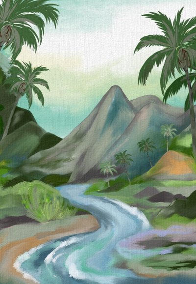 Tropischer Bergfluss von Josie George