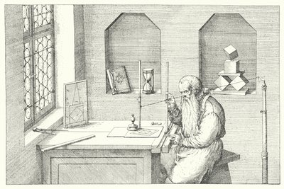 Deutscher Goldschmied, Künstler und Radierer Wenzel Jamnitzer in seinem Atelier (Gravur) von Jost (after) Amman