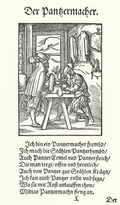 Der Kettenhemdmacher (Stich) von Jost (after) Amman