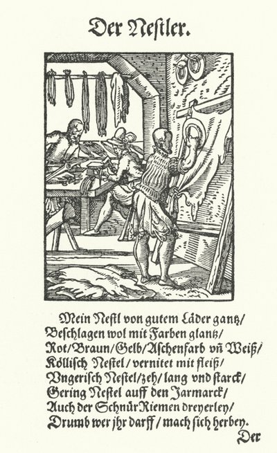 Der Lederriemenmacher (Stich) von Jost (after) Amman