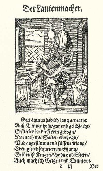 Der Lautenmacher von Jost (after) Amman