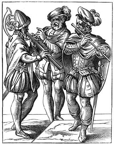 Flöten- und Cornettspieler, 16. Jahrhundert, 1849 von Jost Amman