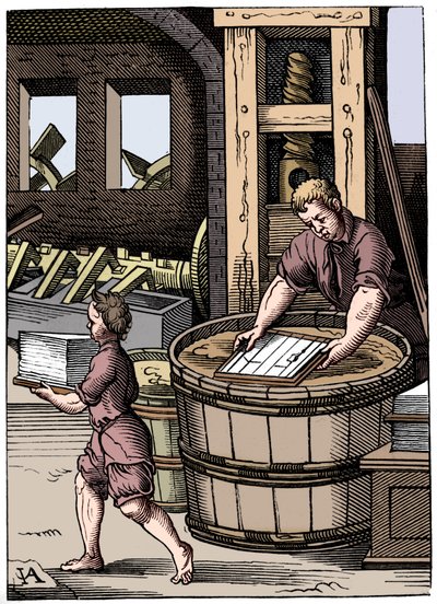 Papiermacher, 16. Jahrhundert, 1849 von Jost Amman