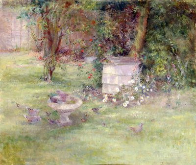 Vogelbad im Hof von Joyce Haddon