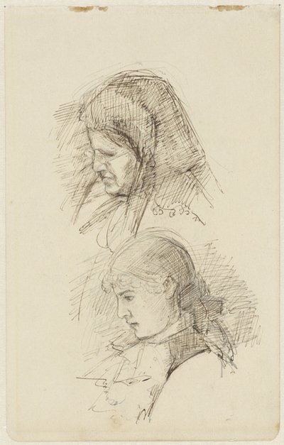 Zwei Frauenköpfe von Jozef Israëls