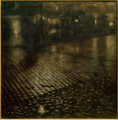 Droschke in der Nacht von Jozef Pankiewicz