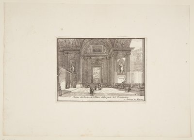Veduta del Portico di S. Pietro della parte del Constantino. 1. Palazzo del Vaticano von Jérôme Charles Bellicard