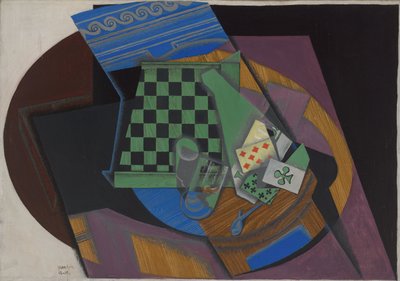 Damier et cartes à jouer (Schachbrett und Spielkarten) von Juan Gris