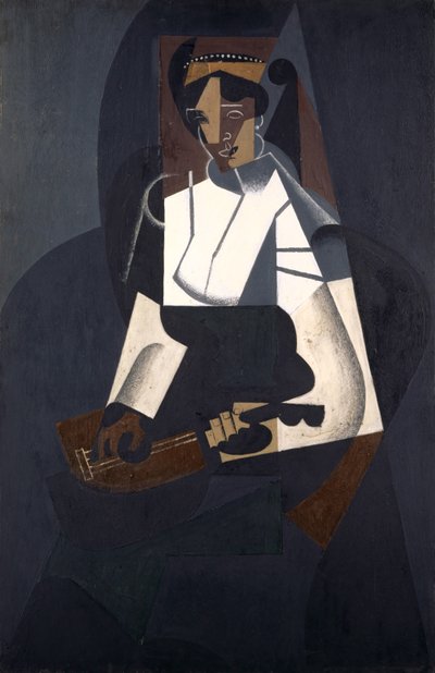 Frau mit Mandoline, nach Corot, 1916 von Juan Gris