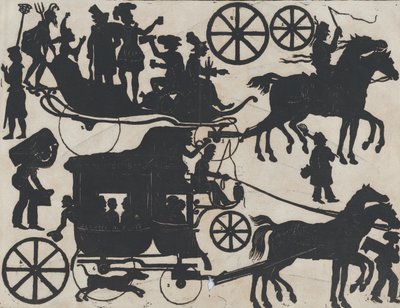 Blatt 5 von Figuren für chinesische Schattenspiele, ca. 1850-70 von Juan Llorens
