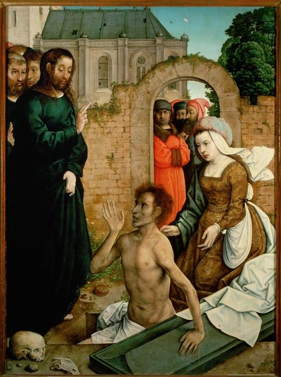 Die Auferweckung des Lazarus, Altarbild von Juan de Flandes