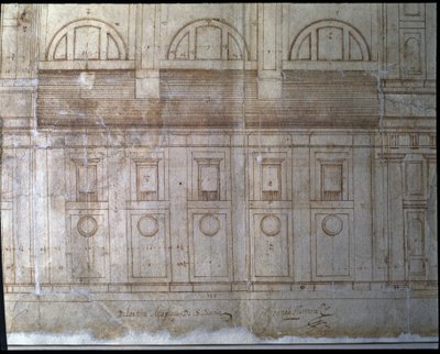 Außenansicht der Fassade der Kathedrale von Valladolid auf dem Platz Santa María (Zeichnung) von Juan de Herrera