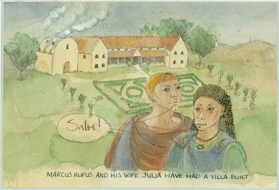 Marcus und Julia mit ihrer neu gebauten Villa, 2003 von Judith Dobie