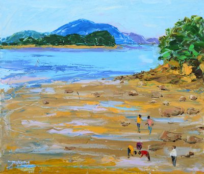 Strandgänger bei Ebbe von Jukyong Park