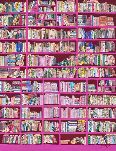 Bunte rosa Bücherregale von Jukyong Park