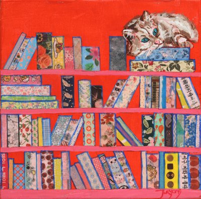Gemütliches Katzen-Bücherregal von Jukyong Park