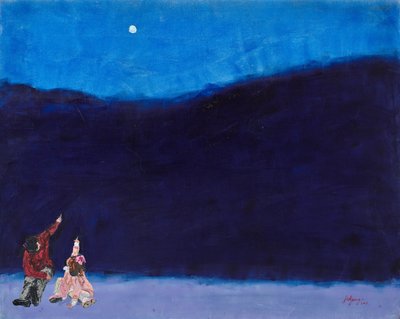 Kinder blicken auf den Wintermond von Jukyong Park