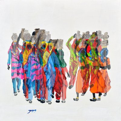 Lebhafte Gehende Frauen von Jukyong Park