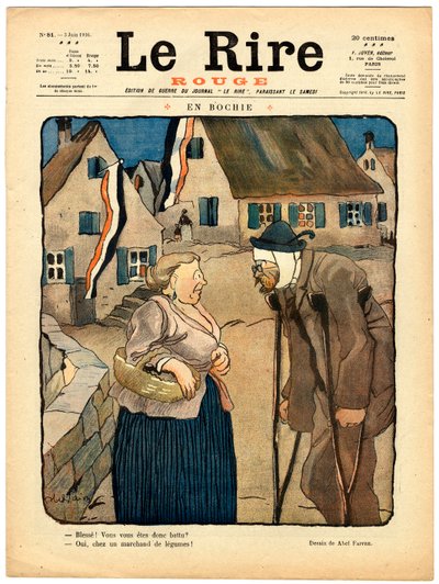 Titelblatt von „Das Rote Lachen“, Satirisch in Farben von Jules Abel Faivre