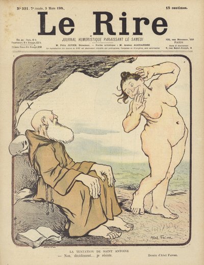 Die Versuchung des heiligen Antonius, Illustration für Le Rire von Jules Abel Faivre
