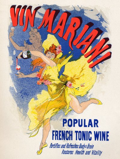 Lebensmittel und Getränke. Mariani Französischer Tonic Wein (erster Kokainwein). Plakat von Jules Cheret (1836-1932), Frankreich von Jules Cheret