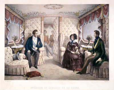 König Louis Philippe, Königin Victoria und Prinz Albert in der königlichen Kutsche, 1846 von Jules David