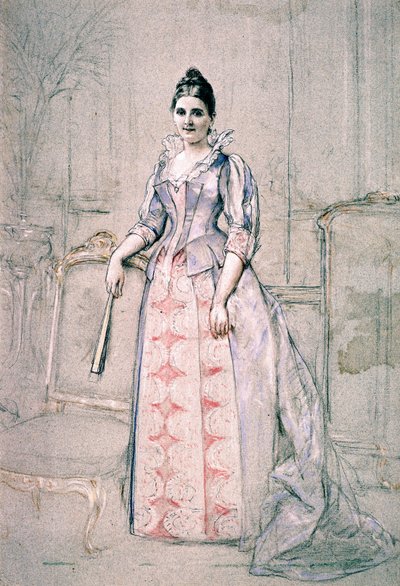 Porträt von Frau Carnot im Worth-Kleid von Jules Emile Saintin