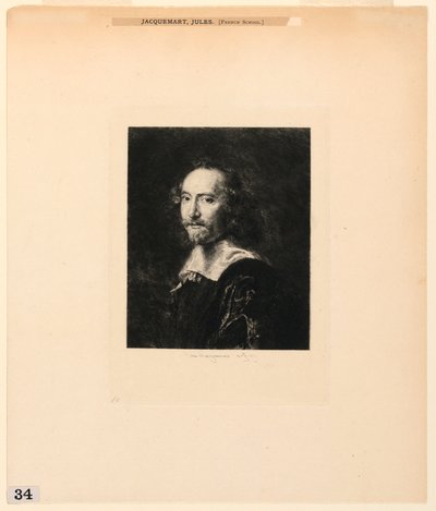 Porträt eines Mannes, aus "Radierungen von Bildern im Metropolitan Museum, New York" von Jules Ferdinand Jacquemart