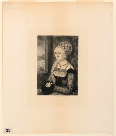 Porträt einer jungen Frau, aus "Radierungen von Bildern im Metropolitan Museum, New York" von Jules Ferdinand Jacquemart