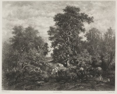 Der Teich, nach Théodore Rousseau (1812-67) von Jules Joseph Augustin Laurens