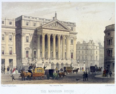 Mansion House Außenansicht, London, 1854 von Jules Louis Arnout