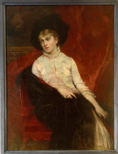 Porträt von Jeanine Dumas Davy de la Pailleterie (1867-1943), Tochter von Alexandre Dumas Sohn und Ehefrau von Ernest Hauterive von Jules Louis Machard