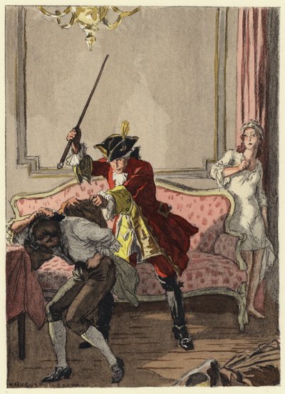 Illustration für die Memoiren von Casanova von Jules Marie Auguste Leroux