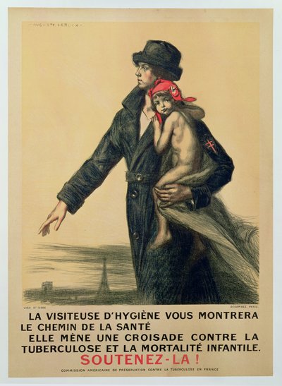 Öffentliches Informationsplakat zur Bewusstseinsbildung über Tuberkulose von Jules Marie Auguste Leroux
