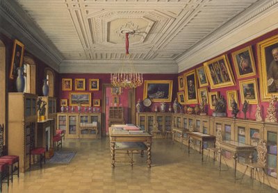 Der Stroganov-Palast in Sankt Petersburg. Bibliothek, 1865 von Jules Mayblum