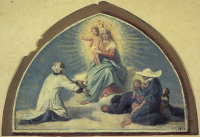 Die Jungfrau präsentiert das Jesuskind dem heiligen Vinzenz von Paul von Jules Richomme