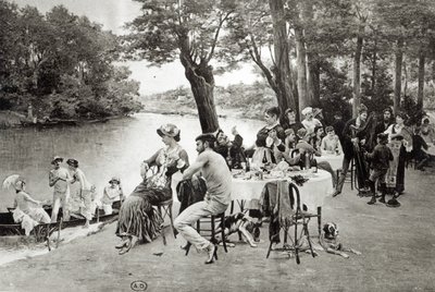 Szene am Ufer der Marne (Phototypie) von Jules Scalbert