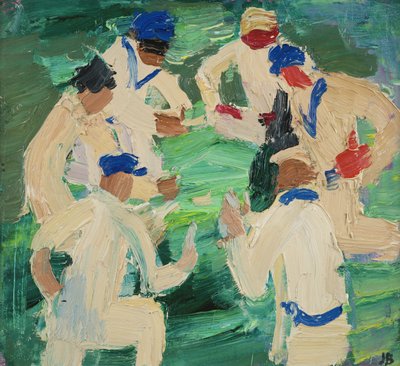 Die Kricketspieler im Park, Oxford von Julian Bailey