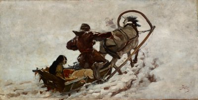 Hunde bei einer Jagd, ca. 1886 von Julian Falat