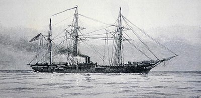 U.S. Kriegsschiff "Kearsage" der Bundesmarine (Gravur) von Julian Oliver (after) Davidson