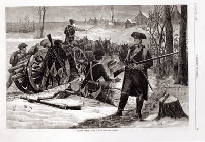 Winterszene im Lager der Kontinentalarmee in Valley Forge, Pennsylvania, 1780, aus 
