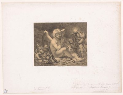 Amor und Putti schleifen ihre Pfeile von Julien Leopold Boilly