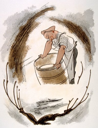 Humorvolle Wein-Illustration 1946. Illustration von Julien Pavil von Julien Pavil