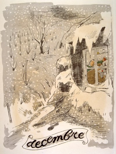 Humorvolle Weinillustration 1946. Illustration von Julien Pavil von Julien Pavil