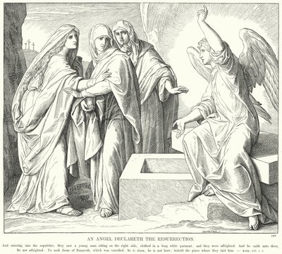 Ein Engel verkündet die Auferstehung (Stich) von Julius (after) Schnorr von Carolsfeld