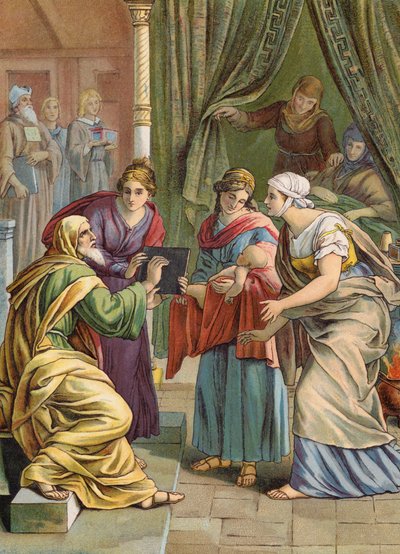 Die Geburt Johannes des Täufers (Farblithografie) von Julius (after) Schnorr von Carolsfeld